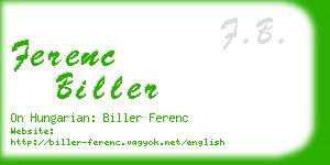 ferenc biller business card